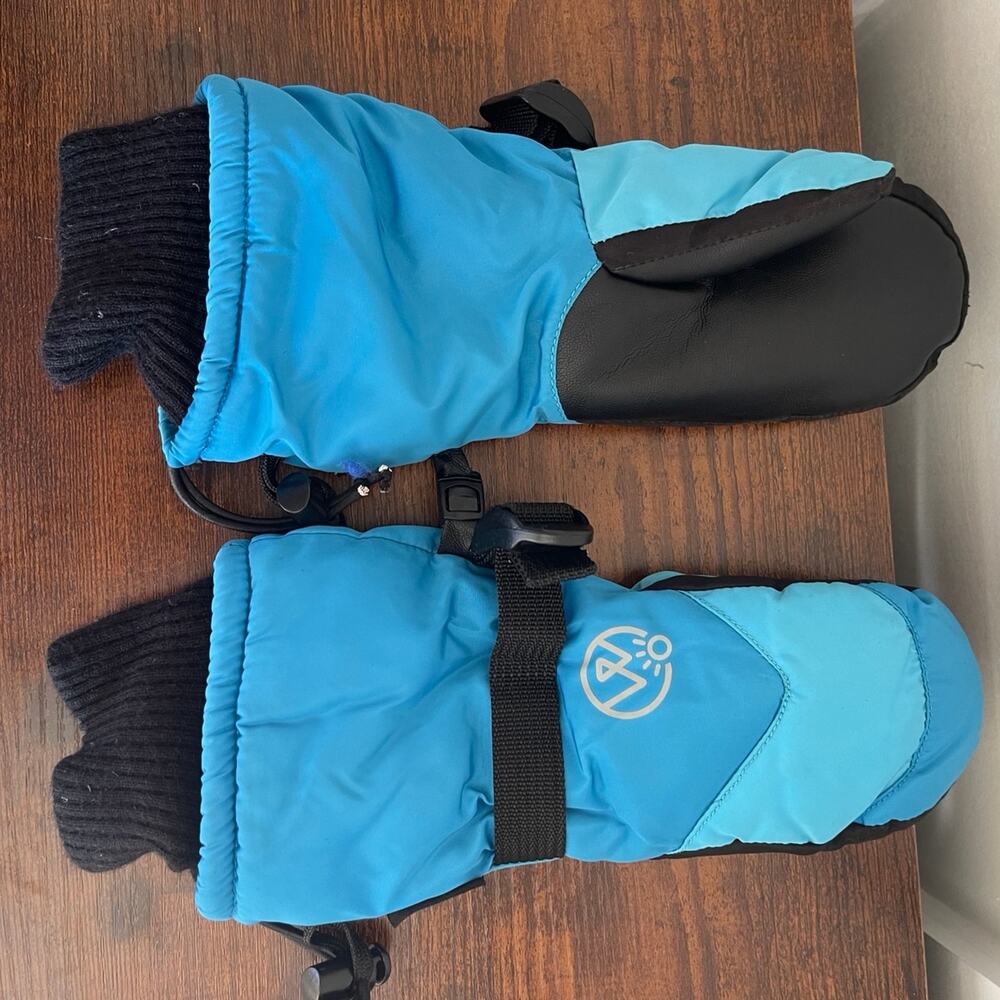 Outdoor Research Blue and Black Kids Mittens